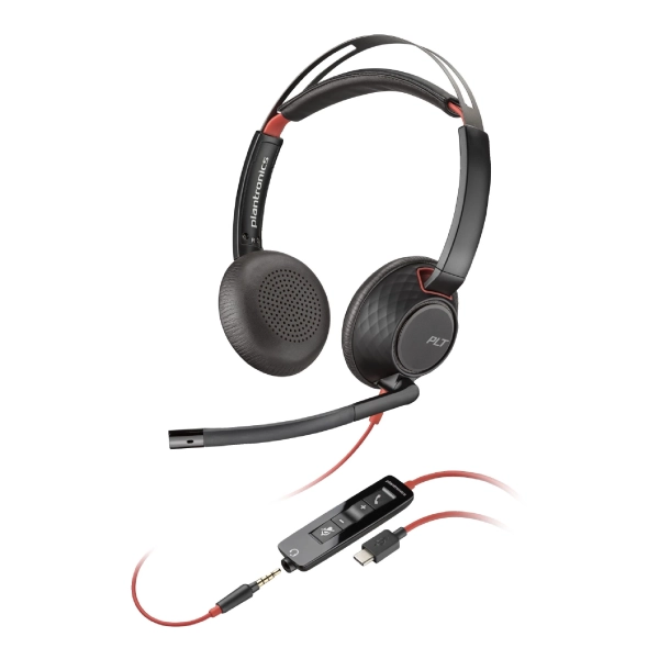 Купити Навушники Poly Blackwire 5220 USB-A/USB-C 3.5 мм Black (8X231AA) - фото 1