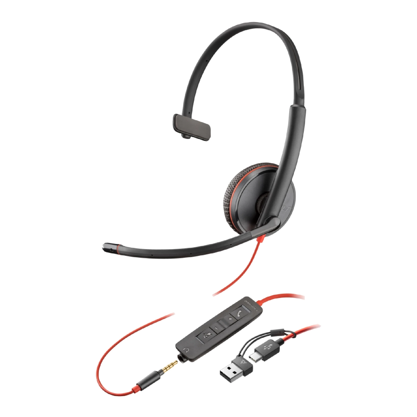 Купити Навушники Poly BlackWire C3215 USB-C/A + 3.5mm HS Mono (8X227AA) - фото 1