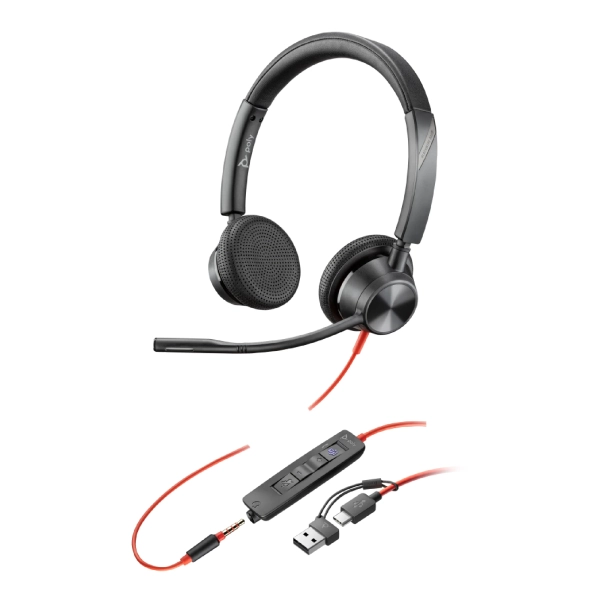 Купити Навушники Poly Poly Blackwire 3325-M USB-A/USB-C Black (8X222AA) - фото 1