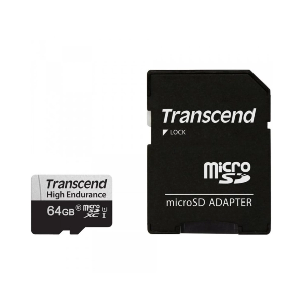 Купити Карта пам'яті Transcend microSD 64GB C10 UHS-I U1 High Endurance (85TB) (TS64GUSD350V) - фото 1