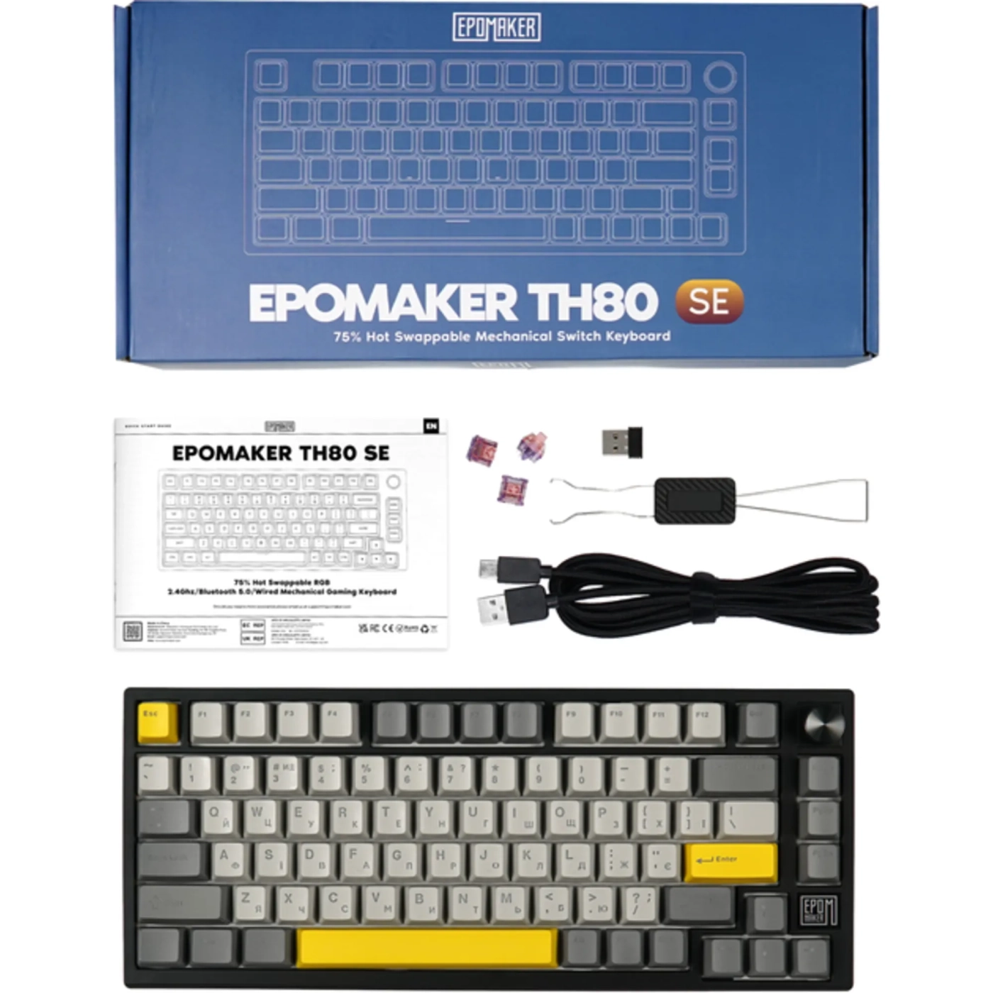 Купить Клавиатура EPOMAKER TH80 SE Flamingo Switch Hot-Swap RGB Black (TH80-SE-B-F) - фото 5