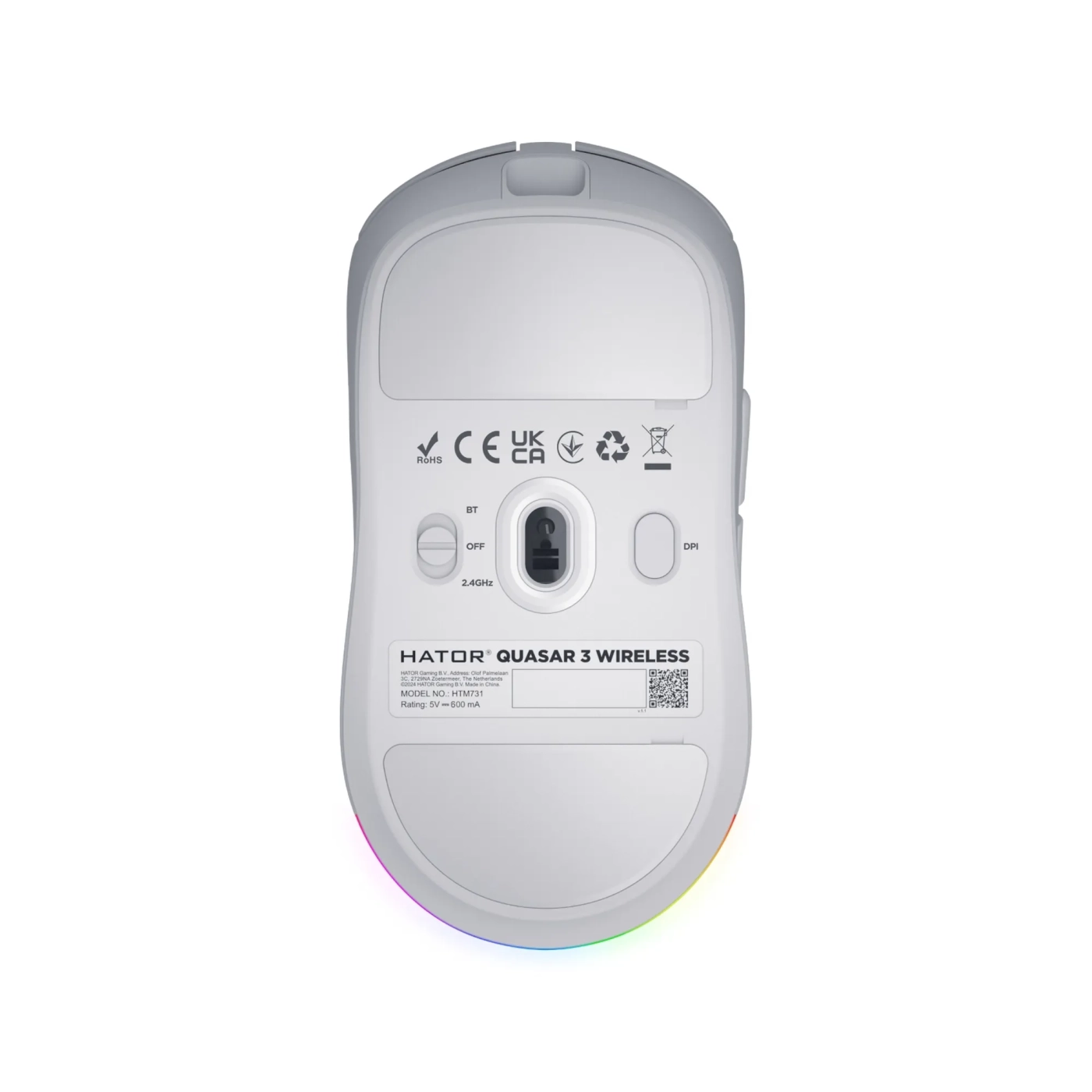 Купити Мишка Hator Quasar 3 Wireless White (HTM731) - фото 5