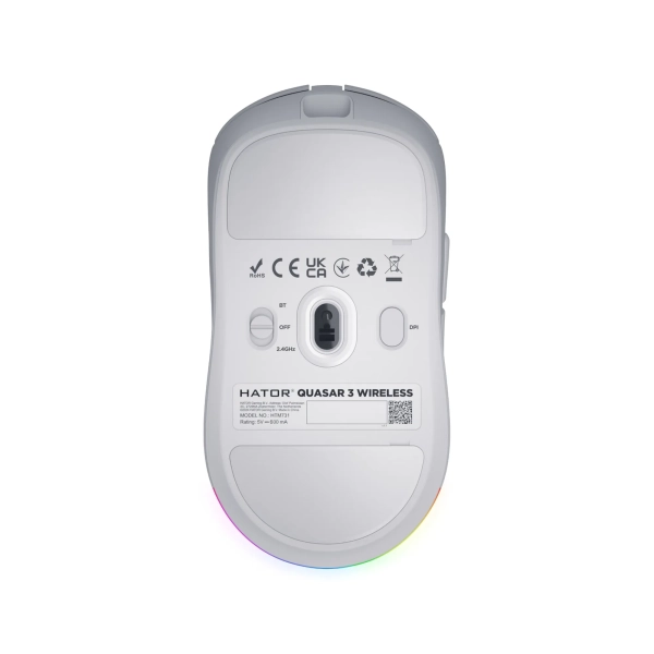 Купити Мишка Hator Quasar 3 Wireless White (HTM731) - фото 5