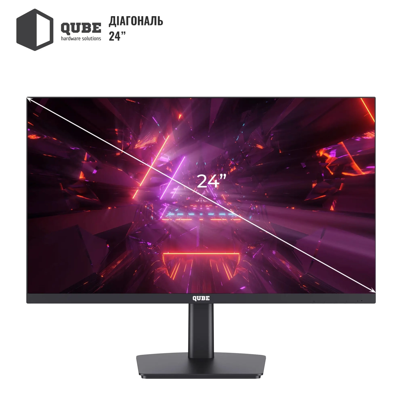 Купити Монітор 23.8" QUBE V24F100-IPS FHD 100Hz - фото 2
