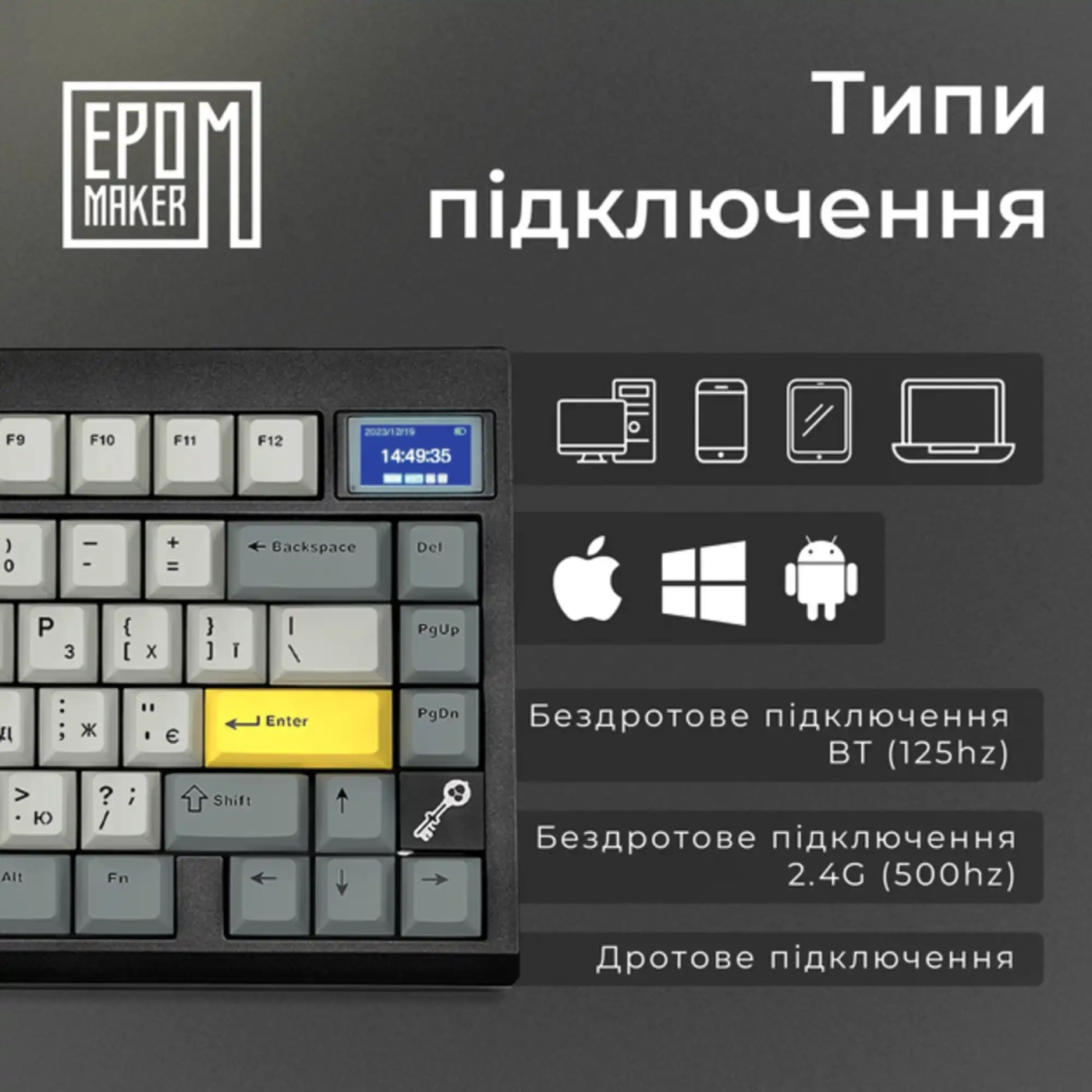 Купить Клавиатура EPOMAKER TH80 Pro V2 Sea Salt Silent Switch Hot-Swap RGB Black (TH80-PROV2-B-SS) - фото 4