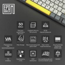 Купить Клавиатура EPOMAKER TH80 Pro V2 Sea Salt Silent Switch Hot-Swap RGB Black (TH80-PROV2-B-SS) - фото 5