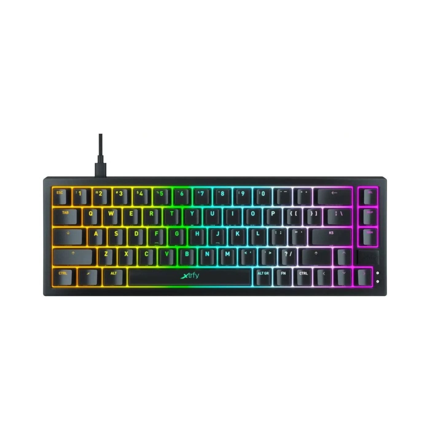 Купити Клавіатура Xtrfy K5 68 keys Kailh Red Hot-swap RGB UA Black (K5-RGB-CPT-BLACK-R-UKR) - фото 1