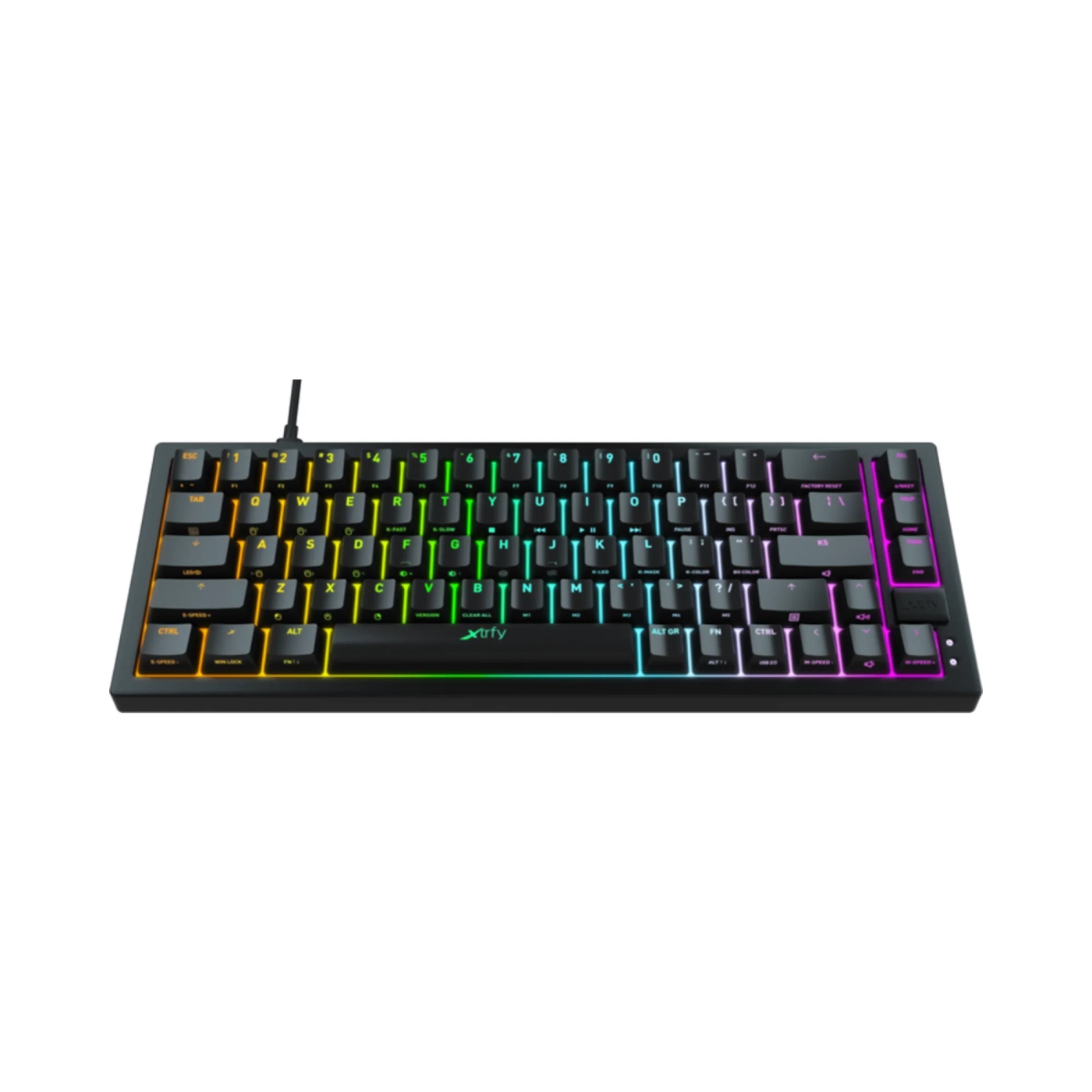 Купити Клавіатура Xtrfy K5 68 keys Kailh Red Hot-swap RGB UA Black (K5-RGB-CPT-BLACK-R-UKR) - фото 2