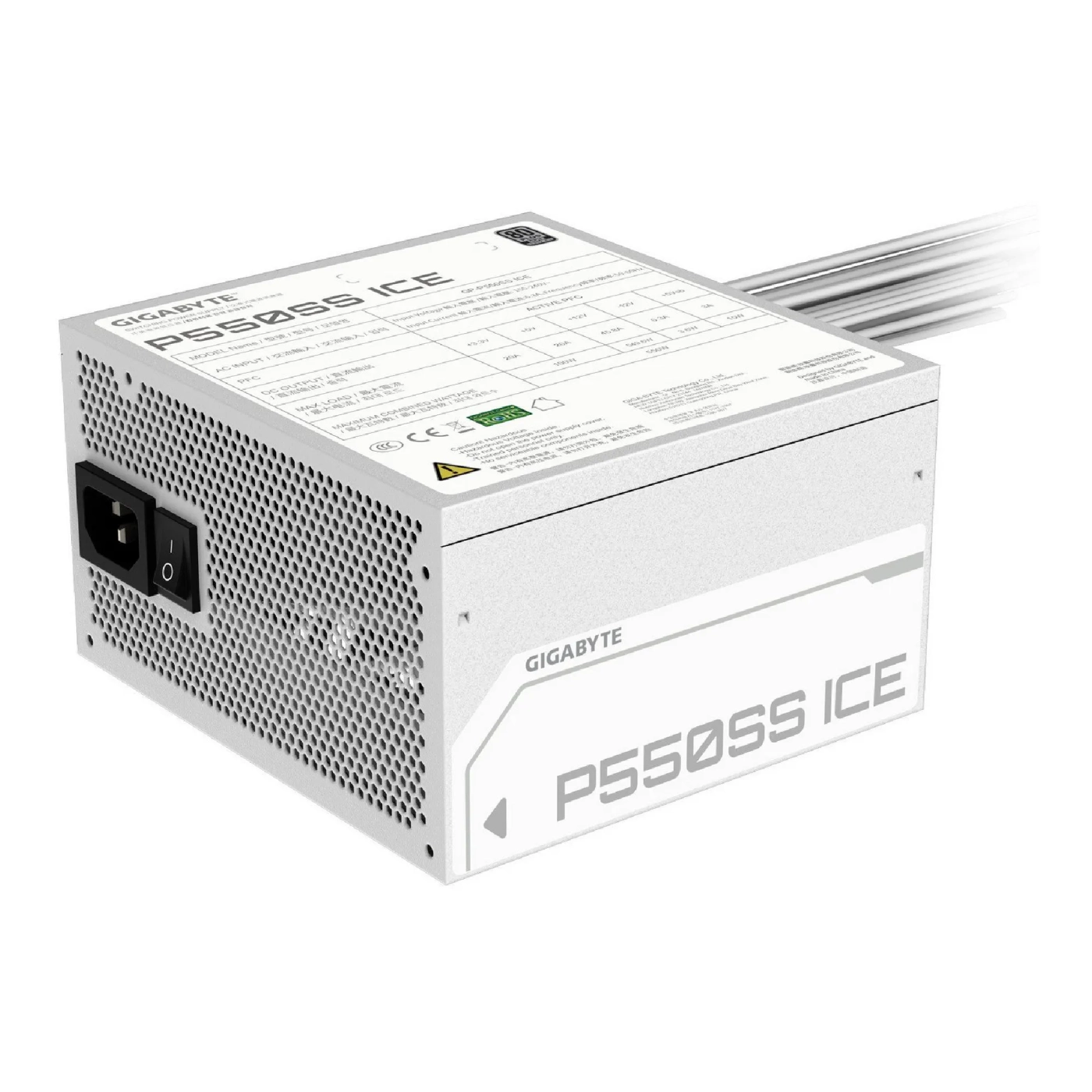 Купити Блок живлення GIGABYTE P550SS 550W 80+ Silver White (GP-P550SS ICE) - фото 6
