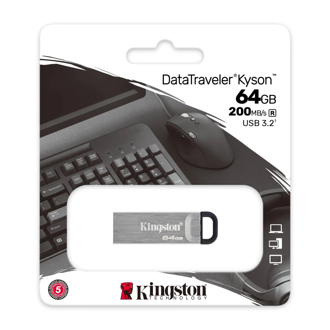 Купить Флеш накопитель 64GB USB Kingston DataTraveler Kyson (DTKN/64GB) - фото 3
