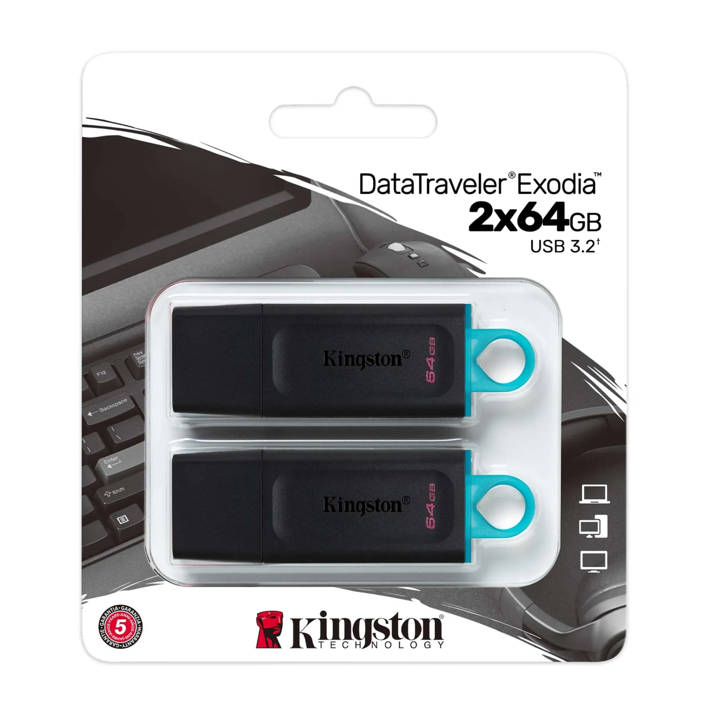Купить Флеш накопитель 64GB USB Kingston DataTraveler Exodia 2-pack (DTX/64GB-2P) - фото 4