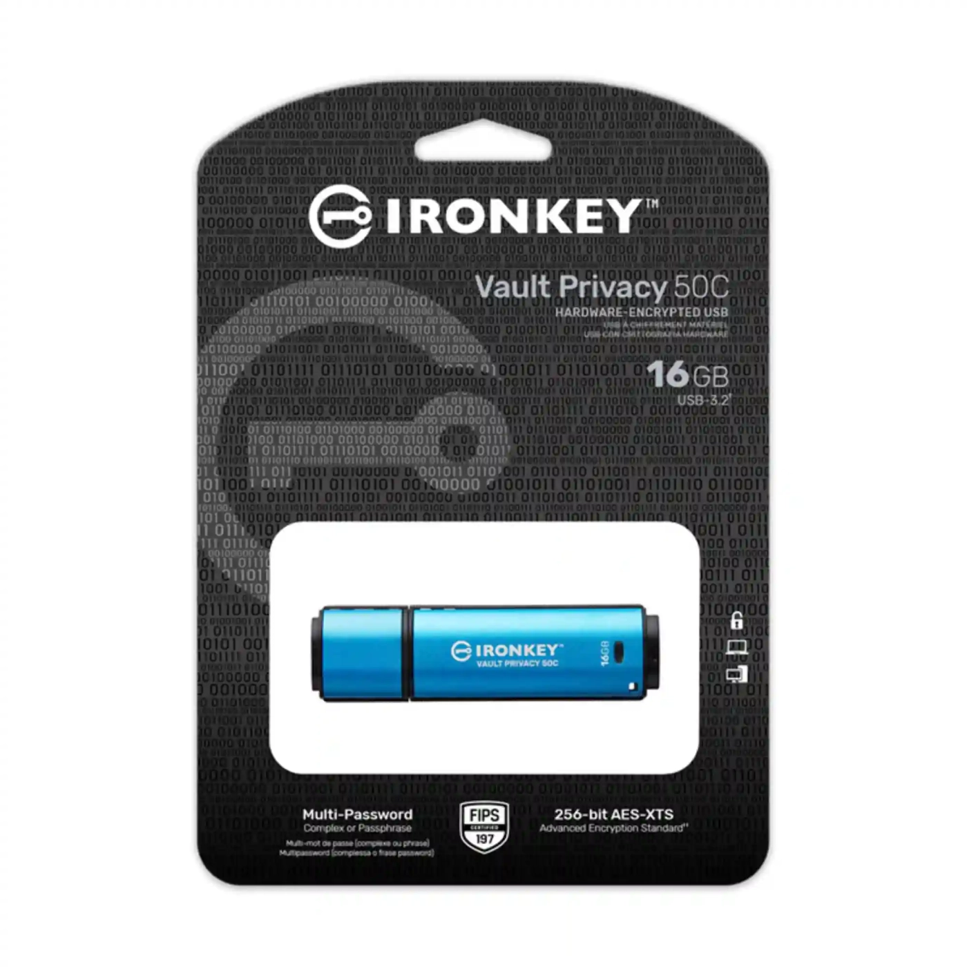 Купить Флеш-накопитель Kingston USB 3.2 16GB IronKey Vault Privacy 50 Blue (IKVP50/16GB) - фото 4