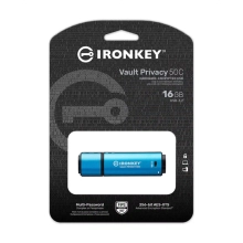 Купить Флеш-накопитель Kingston USB 3.2 16GB IronKey Vault Privacy 50 Blue (IKVP50/16GB) - фото 4