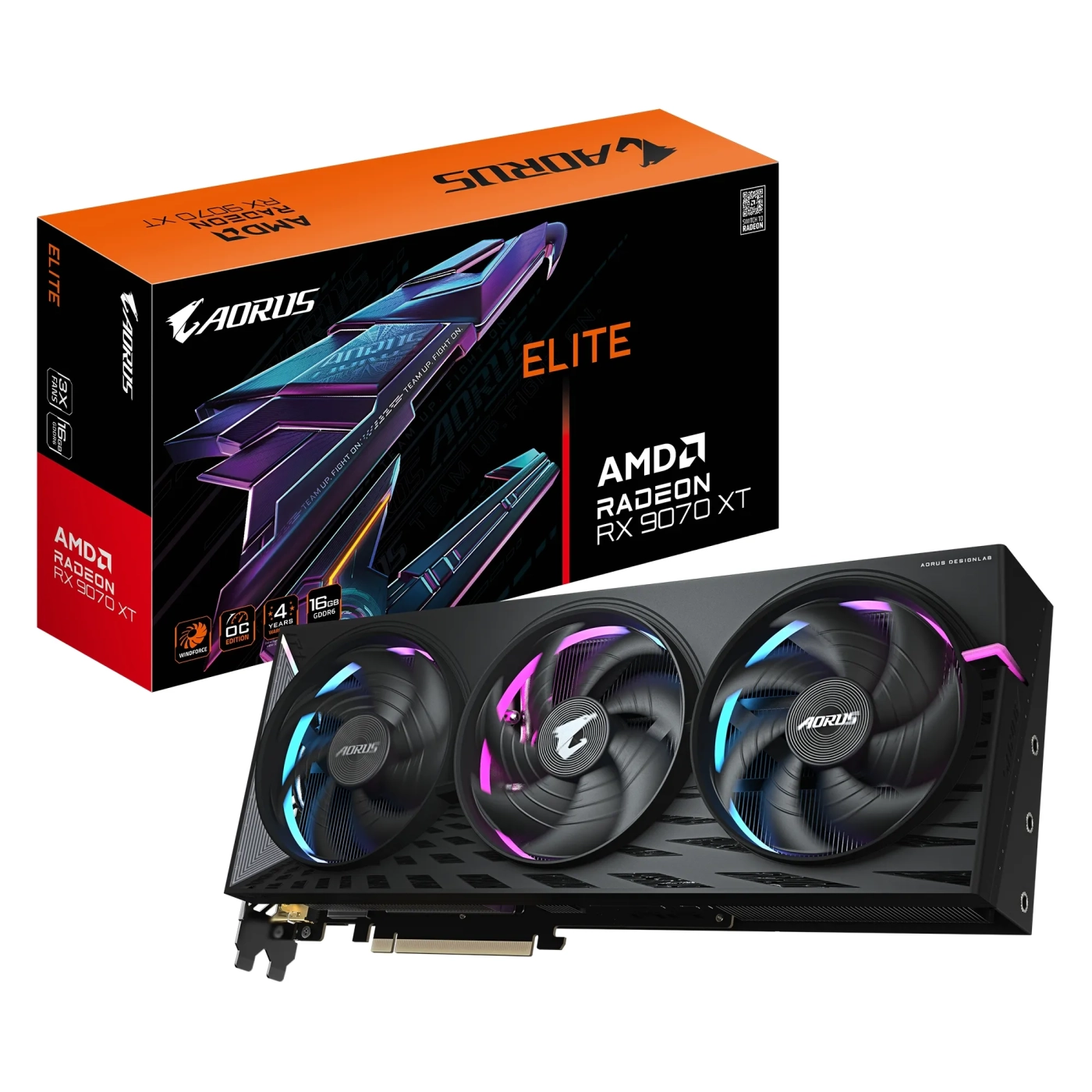Купить Видеокарта Gigabyte Aorus Radeon RX 9070 XT Elite (GV-R9070XTAORUS E-16GD) - фото 10