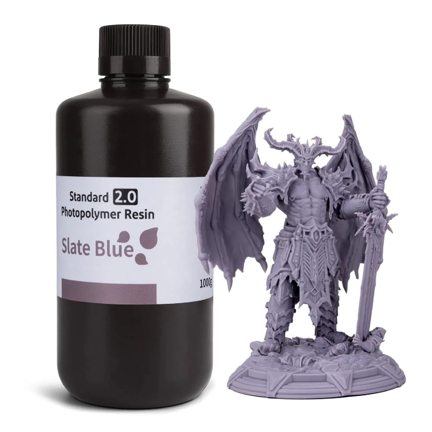 Купити Фотополімерна смола ELEGOO Standard 2.0 Resin 1кг, аспідно-синя (50.103.0137) - фото 1