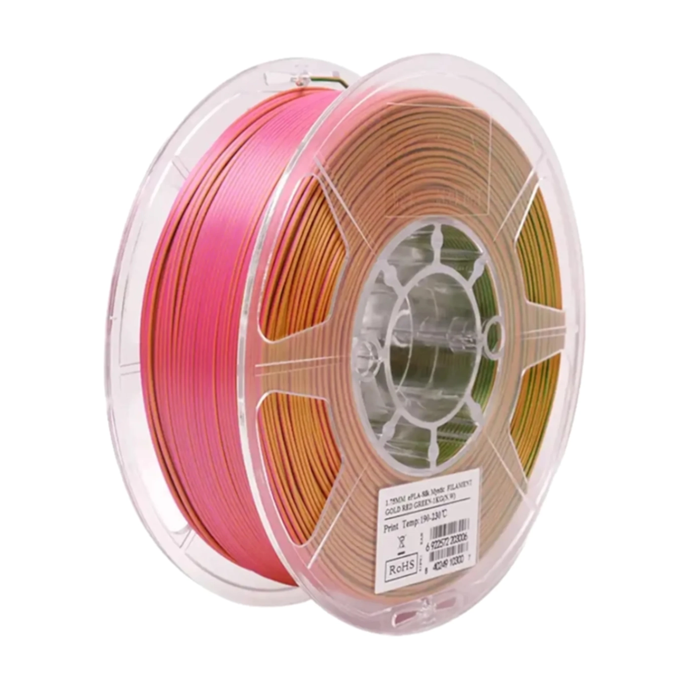 Купити ePLA-Silk Mystic Filament (пластик) для 3D принтера Esun 1кг, 1.75мм, золото\червоний\зелений (S-MYSTIC175GRG1) - фото 1