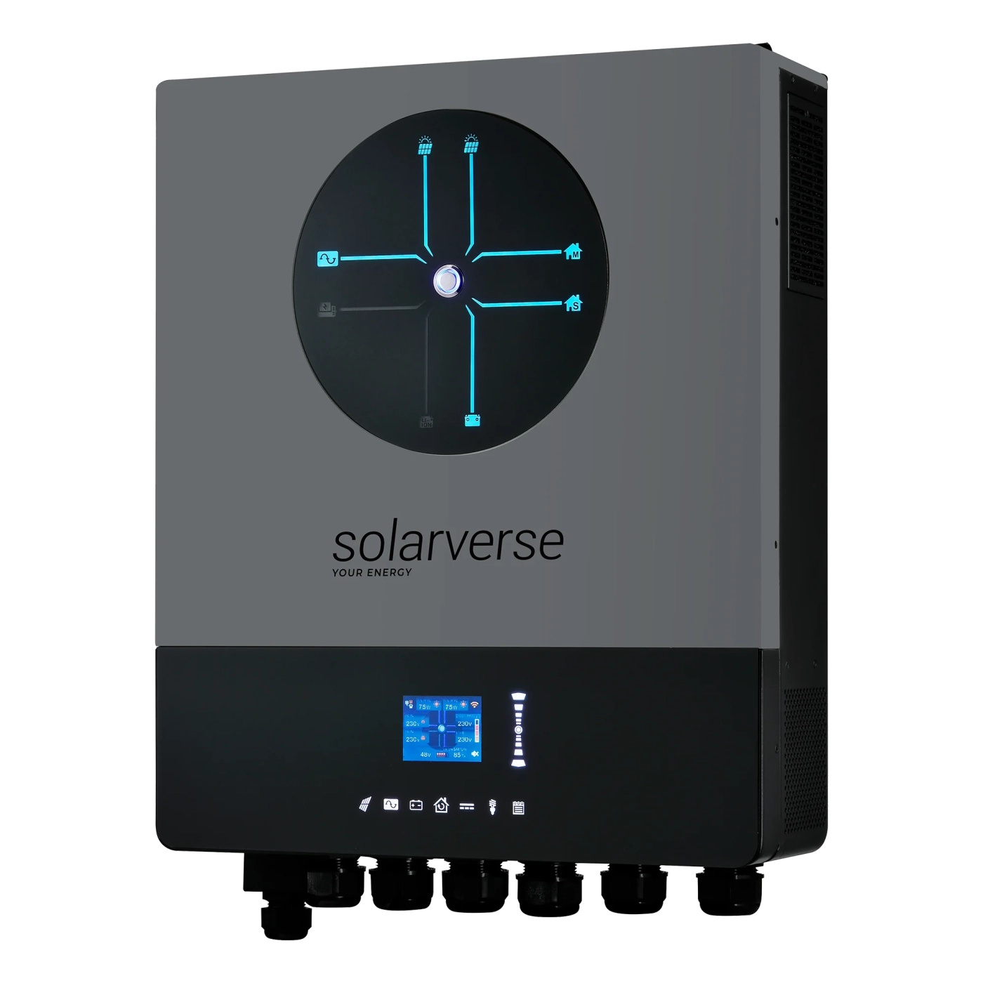 Купити Автономний інвертор Solarverse Ampere Double 8kW 48V 1 MPPT Wi-Fi 220V Однофазний (SV8048AD) - фото 1