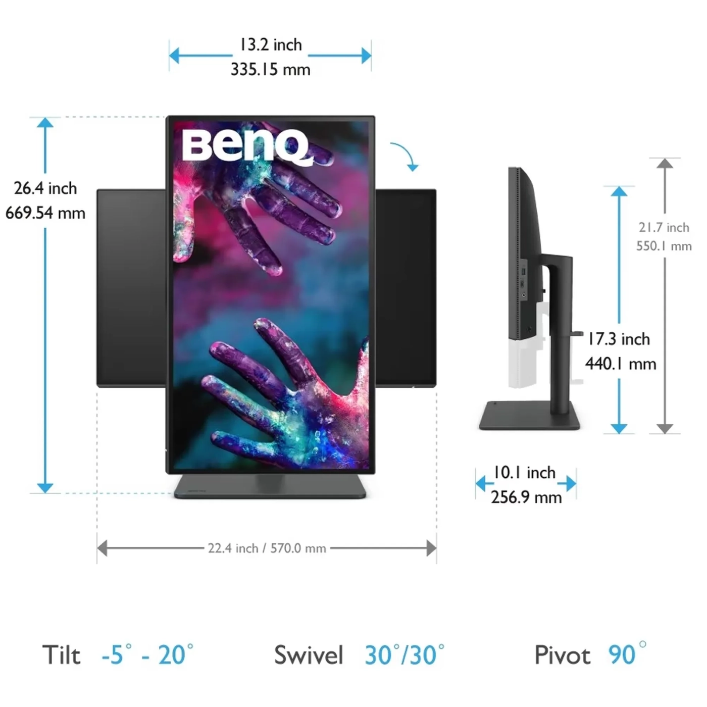 Купити Монітор 25" BenQ PD2506Q (9H.LLDLB.QBE) - фото 5