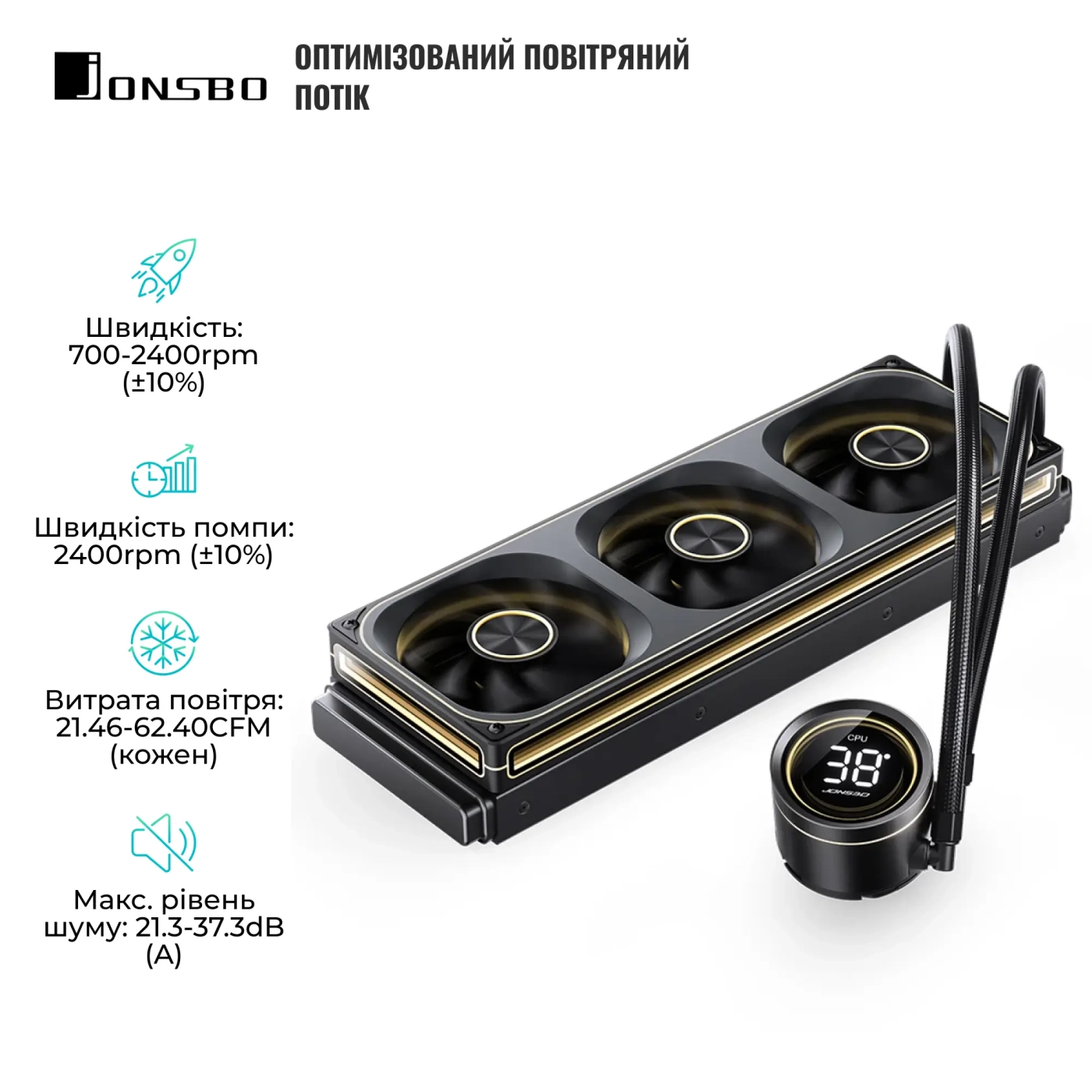 Купити Система водяного охолодження Jonsbo TH-360 Black - фото 4