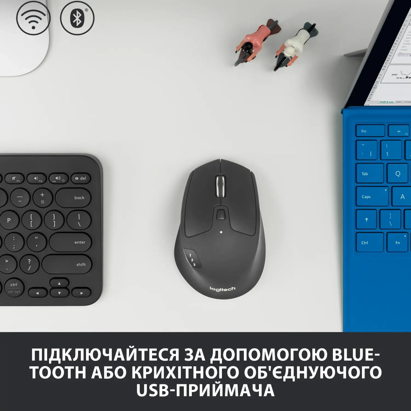 Купити Миша Logitech M720 Triathlon Wireless/Bluetooth Black - фото 4