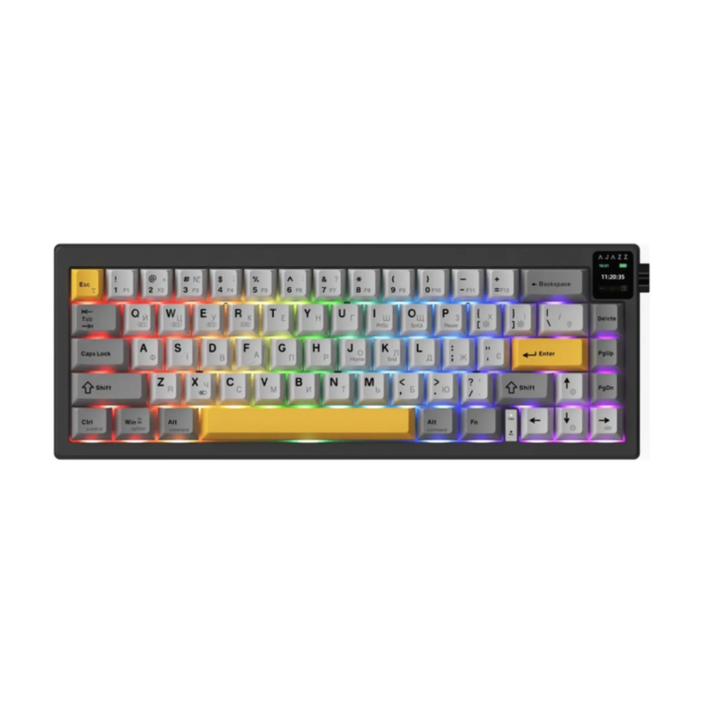 Купити Клавіатура Ajazz AK650 RGB Flying Fish Switch Wireless With Screen (AK650-FF-BGY) Black - фото 2