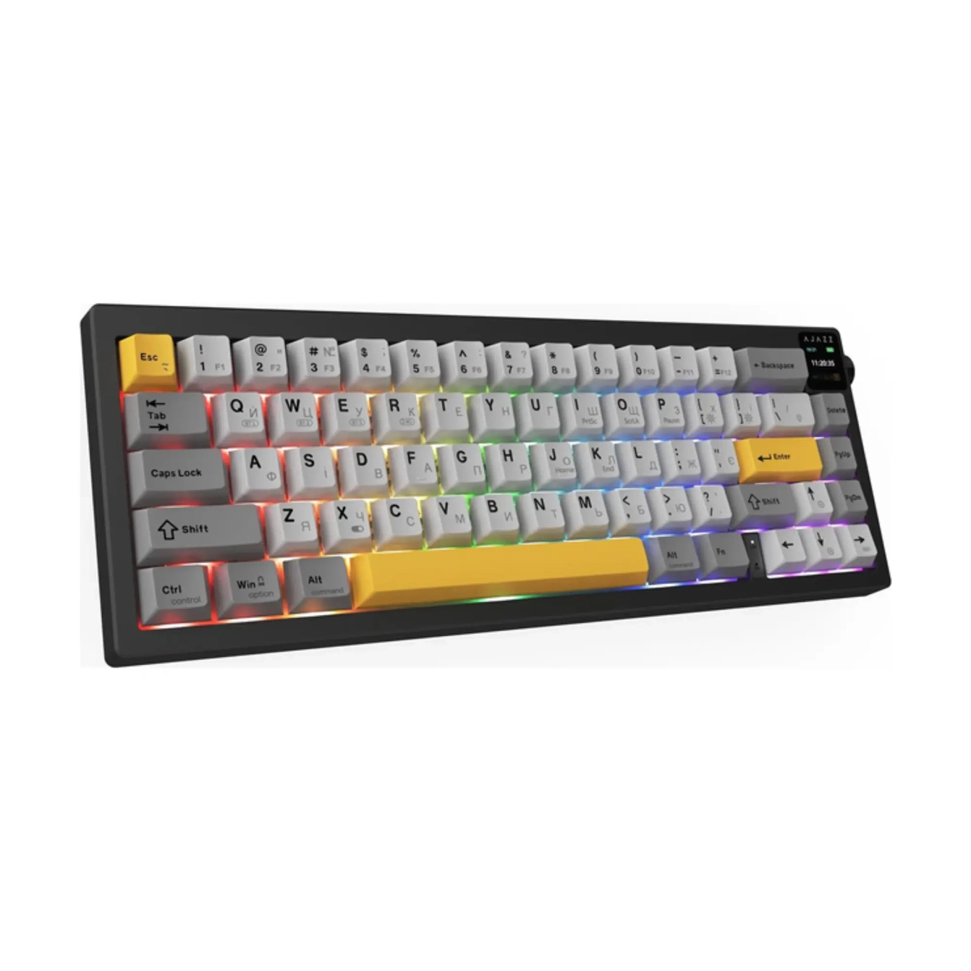 Купити Клавіатура Ajazz AK650 RGB Flying Fish Switch Wireless With Screen (AK650-FF-BGY) Black - фото 3