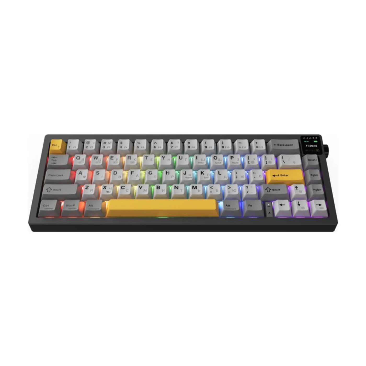 Купити Клавіатура Ajazz AK650 RGB Flying Fish Switch Wireless With Screen (AK650-FF-BGY) Black - фото 4