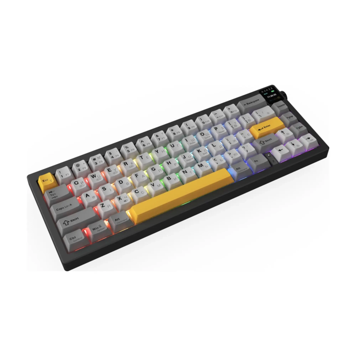 Купити Клавіатура Ajazz AK650 RGB Flying Fish Switch Wireless With Screen (AK650-FF-BGY) Black - фото 5