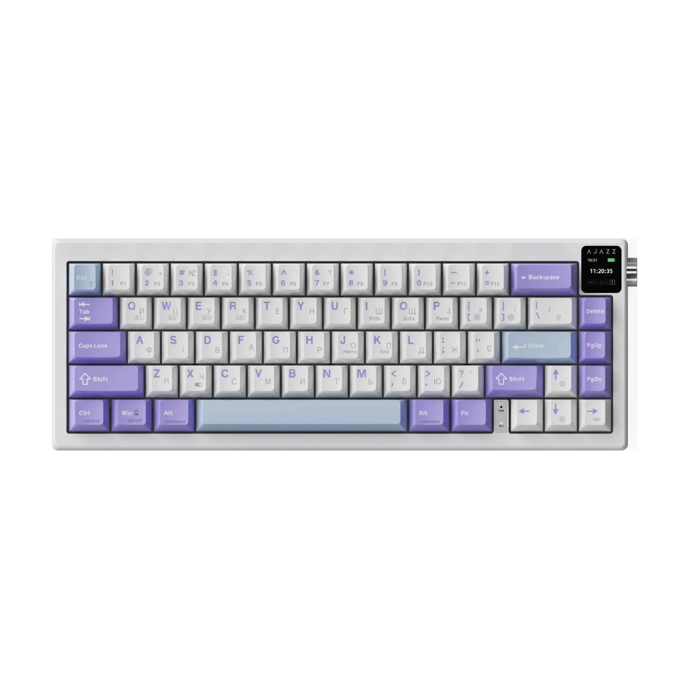 Купити Клавіатура Ajazz AK650 RGB Flying Fish Switch Wireless With Screen (AK650-FF-PWB) Purple - фото 1