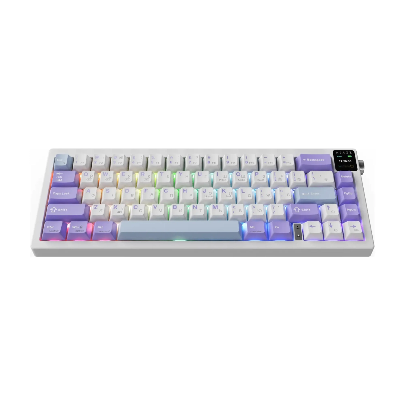 Купити Клавіатура Ajazz AK650 RGB Flying Fish Switch Wireless With Screen (AK650-FF-PWB) Purple - фото 3