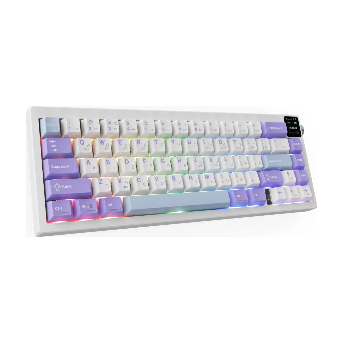 Купити Клавіатура Ajazz AK650 RGB Flying Fish Switch Wireless With Screen (AK650-FF-PWB) Purple - фото 4
