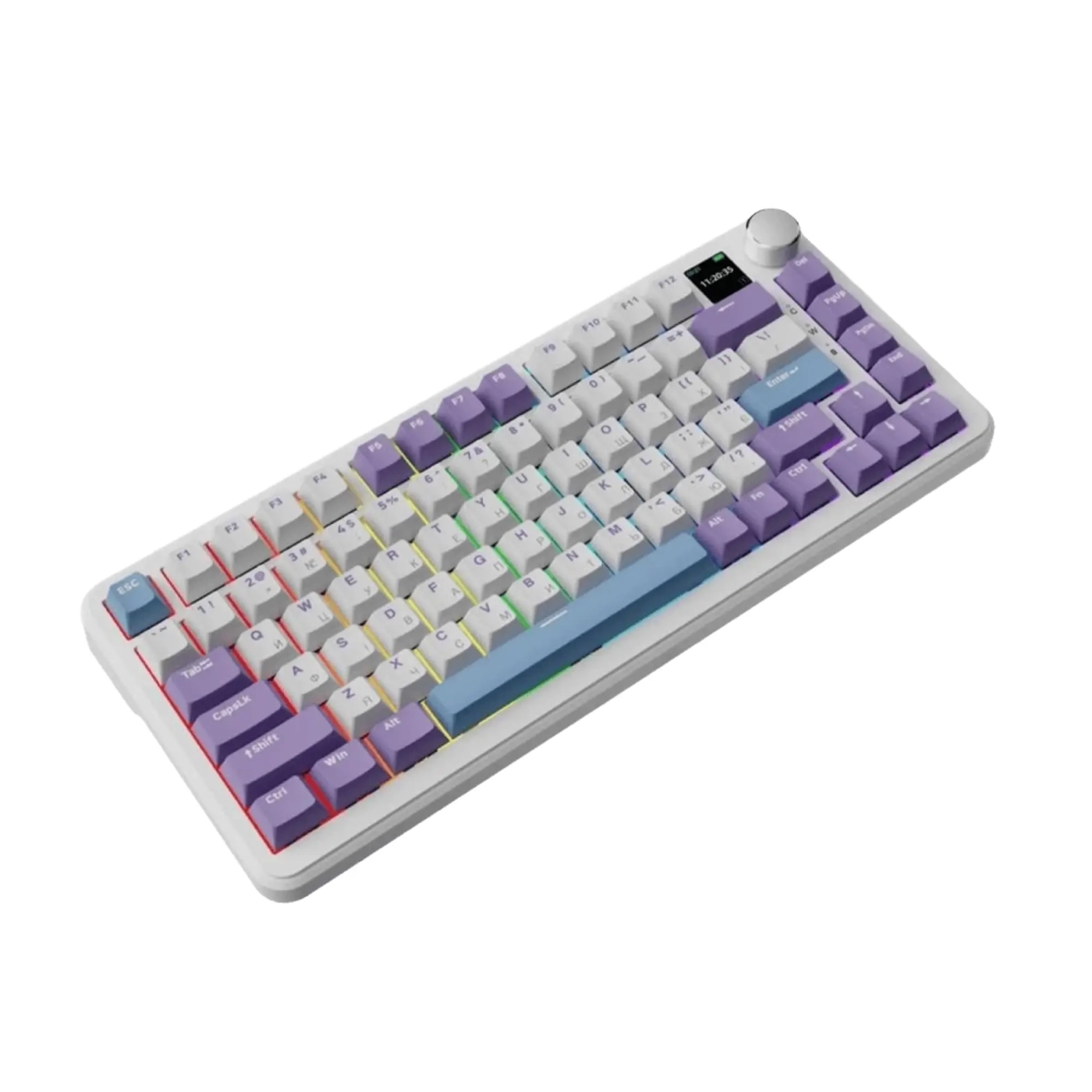 Купити Клавіатура Ajazz AK820 MAX RGB Magnetic Switches Wireless With Screen (AK820MAX-M-PWB) Purple - фото 4