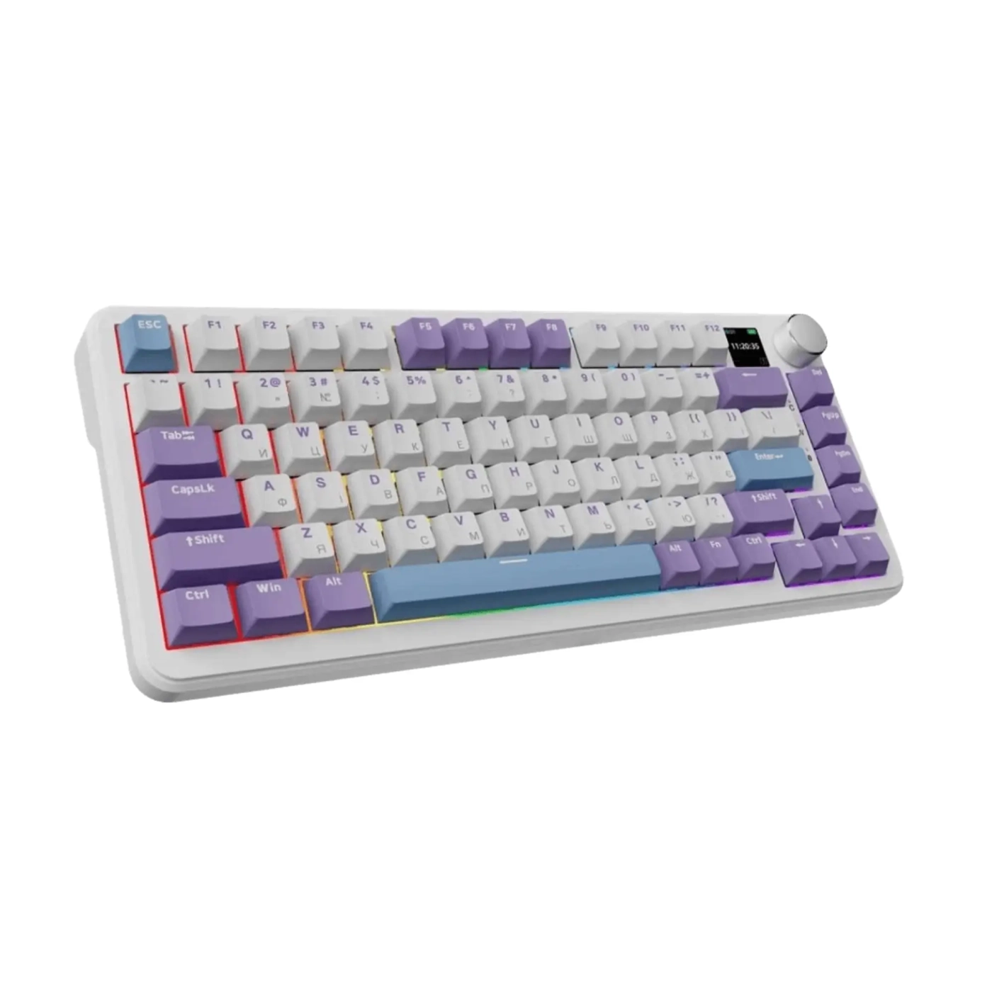 Купити Клавіатура Ajazz AK820 MAX RGB Magnetic Switches Wireless With Screen (AK820MAX-M-PWB) Purple - фото 5
