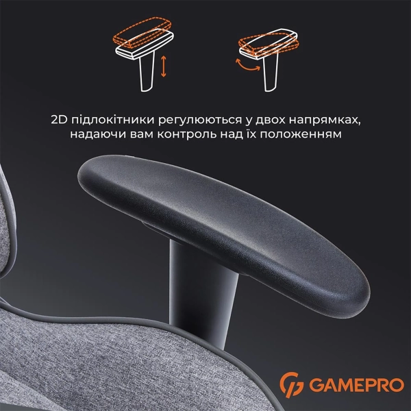 Купити Крісло для геймерів Gamepro GC575FB Size L Fabric Gray - фото 13