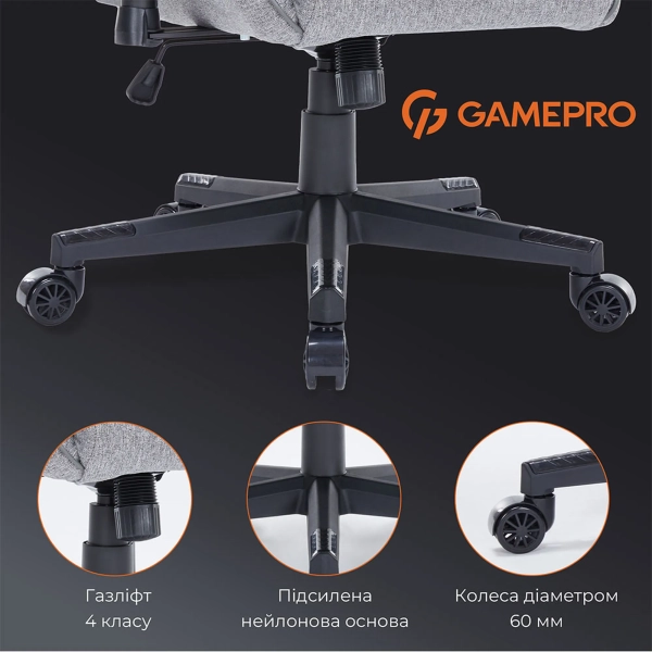 Купити Крісло для геймерів Gamepro GC575FB Size L Fabric Gray - фото 15