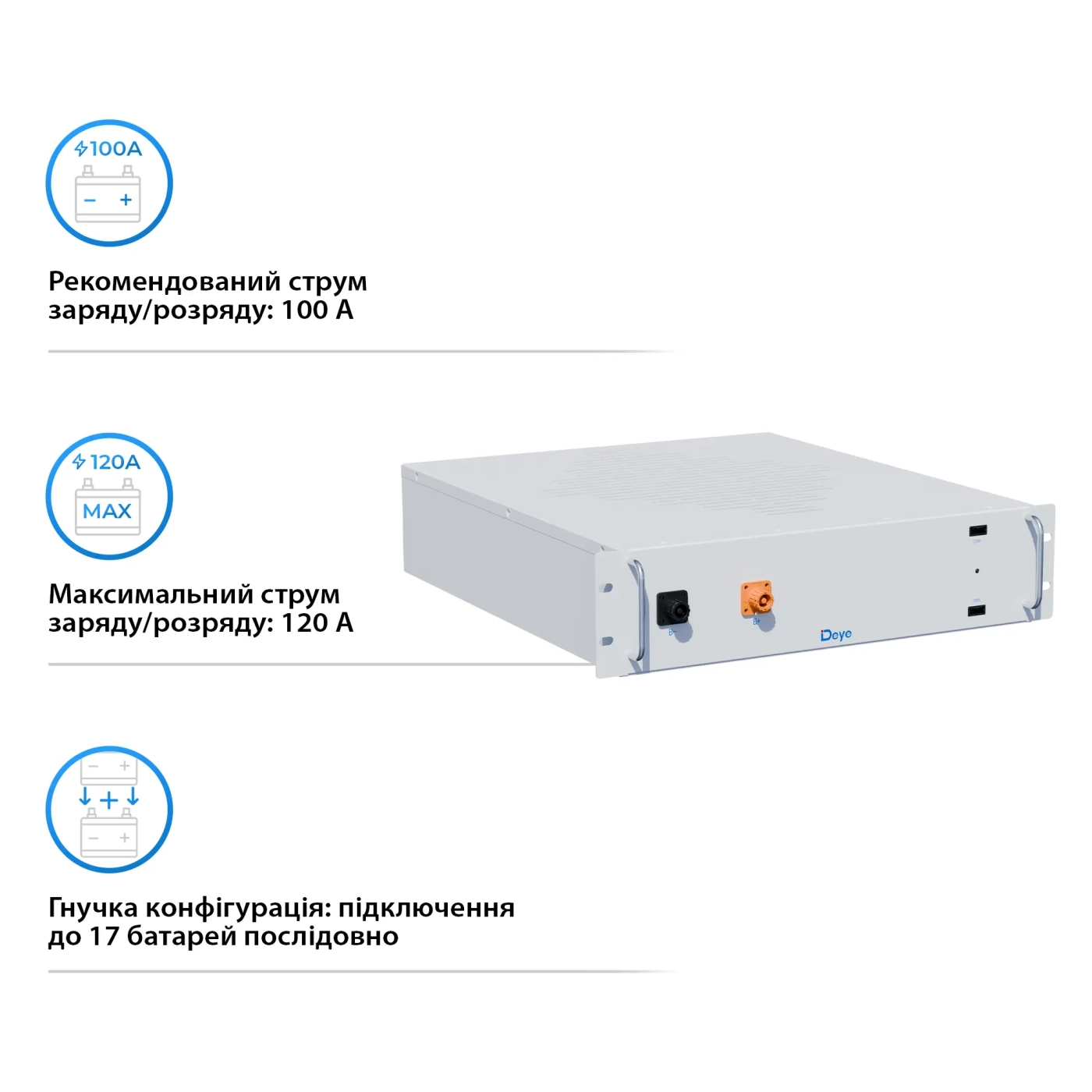 Купить Аккумуляторная батарея DEYE BOS-G PRO LiFePO4 HV 51.2V 100Ah 5.12kWh no BMS (BOS-GPRO) - фото 3