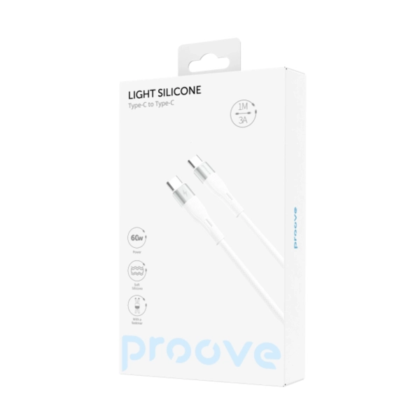 Купити Кабель Proove Light Silicone USB-C - USB-C 60W 1m White (CCLC60001102) - фото 2