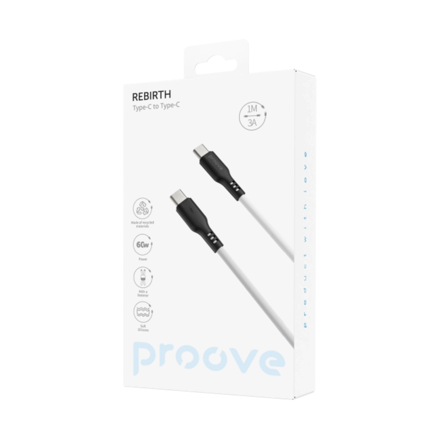 Купити Кабель Proove Rebirth USB-C - USB-С 60W 1m Black (CCRE60002201) - фото 2