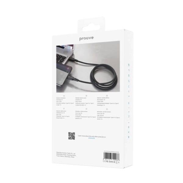 Купити Кабель Proove Rebirth USB-C - USB-С 60W 1m Black (CCRE60002201) - фото 3