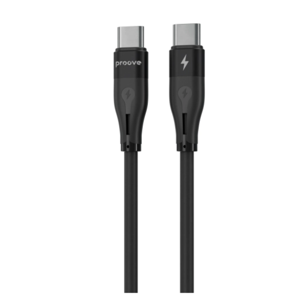 Купити Кабель Proove Soft Silicone USB-C - USB-C 60W 1m Black (CCSO60002201) - фото 1