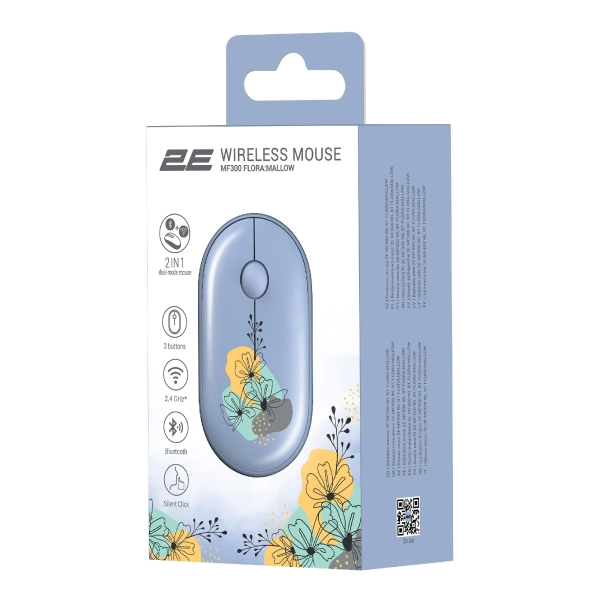 Купить Мышь 2E MF300 FLORAMALLOW Silent Wireless/Bluetooth Blue (2E-MF300WFLORABL) - фото 7