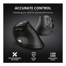 Купить Мышь Trust Voxx Rechargeable Ergonomic Wireless/Bluetooth Black (23731) - фото 11