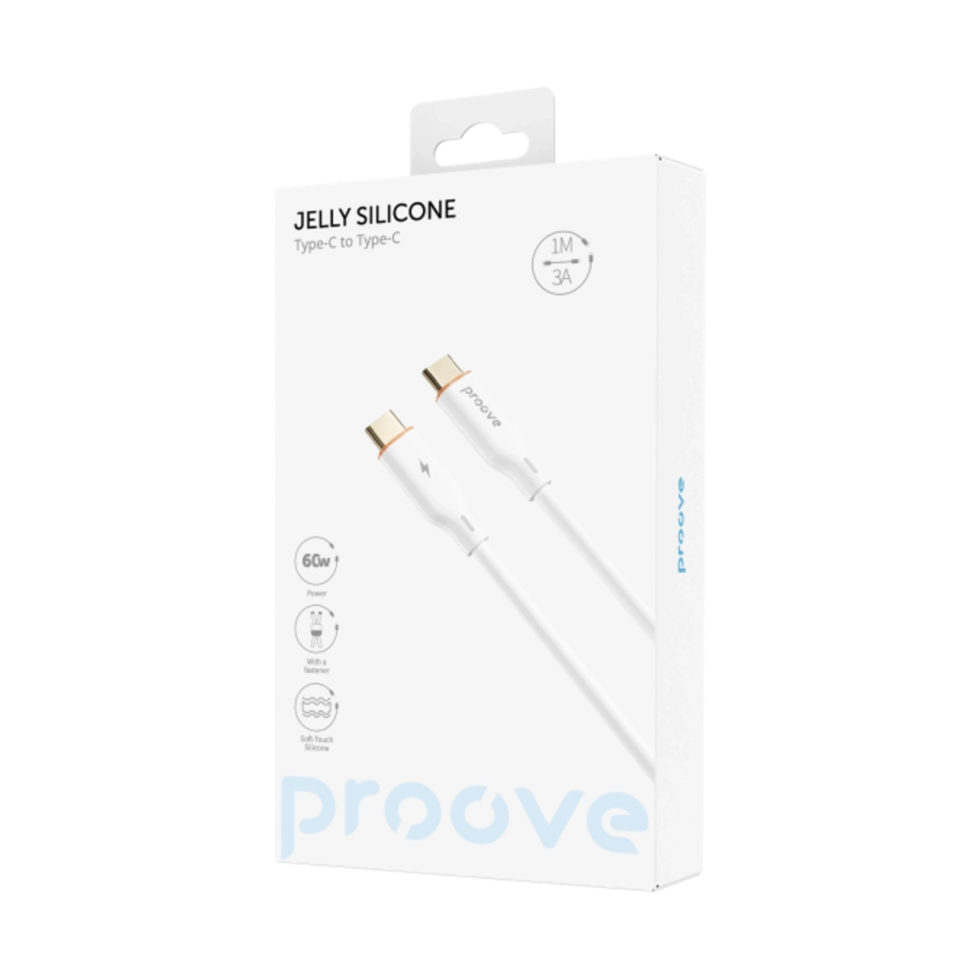 Купити Кабель Proove Jelly Silicone USB-C - USB-C 60W 1m White (CCJS60002202) - фото 4