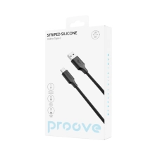 Купить Кабель Proove Striped Silicone USB - USB-C 1m Black (CCSS60001201) - фото 2