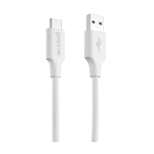 Купити Кабель Proove Striped Silicone USB - USB-C 3A 1m White (CCSS60001202)_ - фото 1