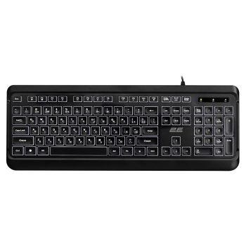 Купить Клавиатура 2E KS120 White Backlight EN/UK Black (2E-KS120UB_UA) - фото 1