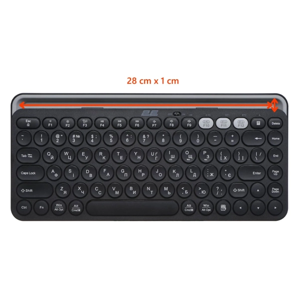 Купить Клавиатура 2E KS250 Wireless USB/Bluetooth UA Black (2E-KS250WBK_UA) - фото 8