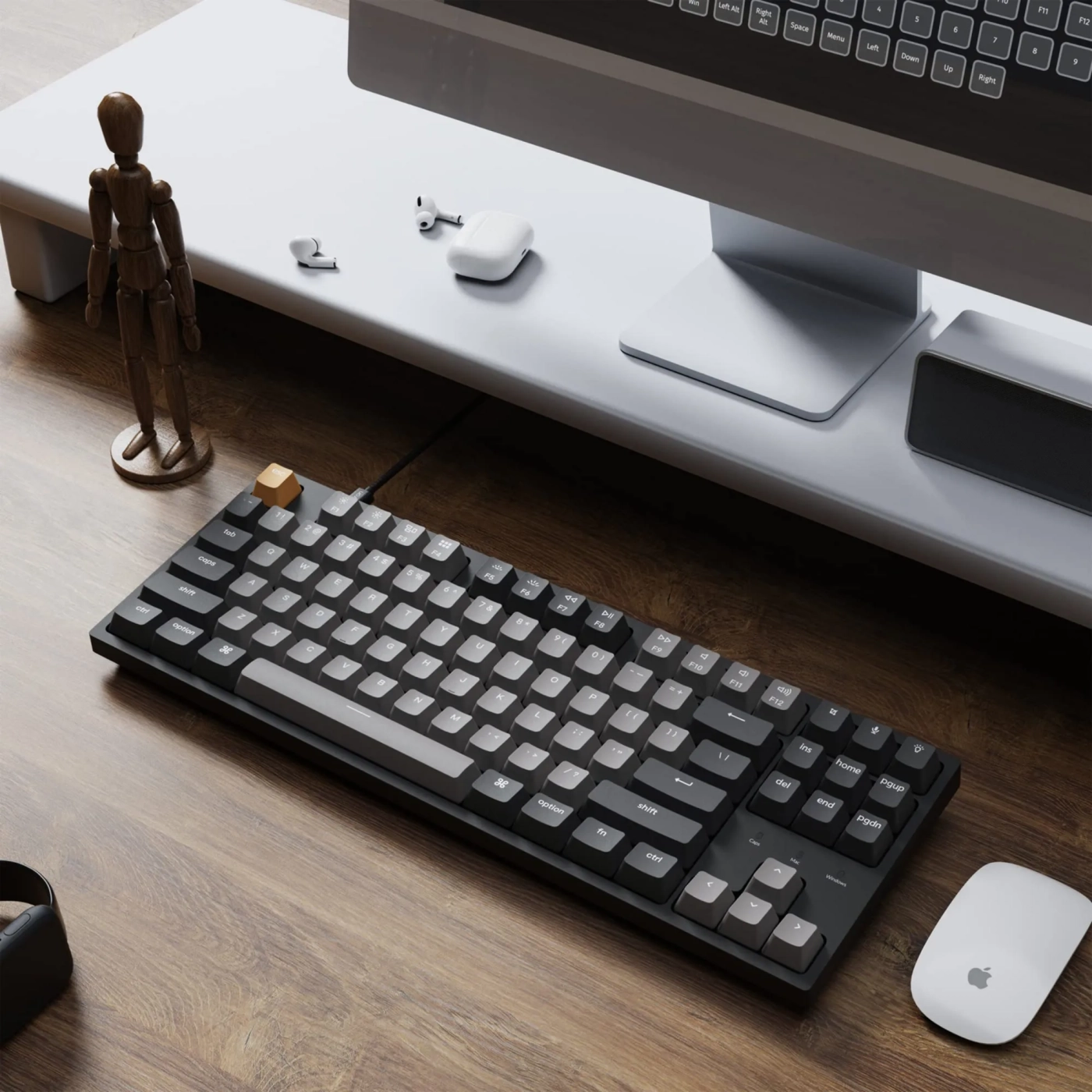 Купить Клавиатура Keychron C1 Pro 87 Key Keychron K Pro Brown Switch (C1PK3_KEYCHRON) Black - фото 6