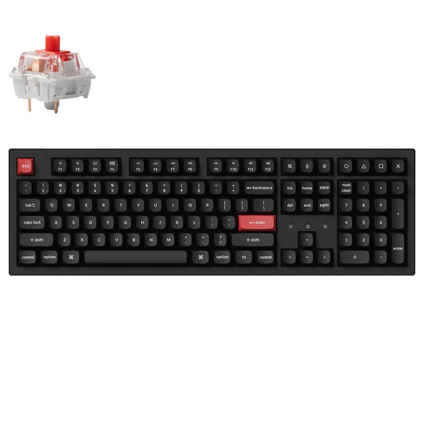 Купить Клавиатура Keychron K10 Pro 108 Key RGB K Pro Red (K10P-B1-UA) Black - фото 2