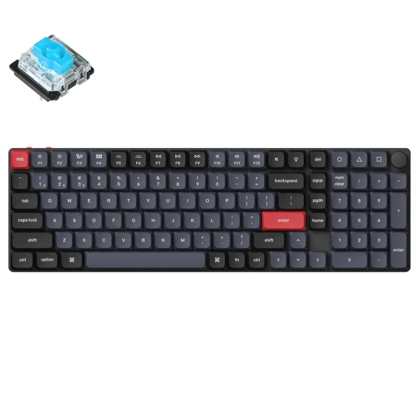 Купити Клавіатура Keychron K17 Pro 103 Key RGB Hot-swap Gateron MX 2.0 Blue (K17P-H2-UA) Black - фото 2
